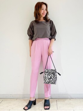 「オペークドットクリップ」｜OPAQUE.CLIPスタッフさん（レディース・158cm）の夏コーディネート