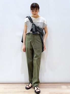 「オペークドットクリップ」｜OPAQUE.CLIPスタッフさん（レディース・158cm）の夏コーディネート