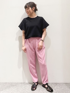 「オペークドットクリップ」｜OPAQUE.CLIPスタッフさん（レディース・158cm）の夏コーディネート