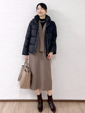 「骨格ナチュラル」｜OPAQUE.CLIPスタッフさん（レディース・174cm）の冬コーディネート