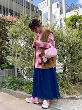 「WC（ダブル シー）のアイテム（バッグ）」を使った、asami shihoさん（レディース・160cm）の春コーディネート