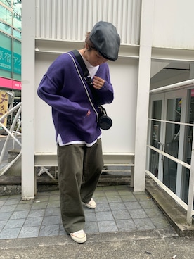 「WEGO（ウィゴー）のアイテム（ハンチング/ベレー帽）」を使った、asami shihoさん（レディース・160cm）の秋コーディネート