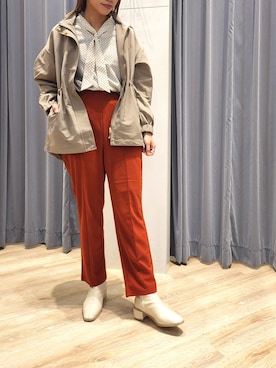 「Te chichi TERRASSE（テチチテラス）のアイテム（マウンテンパーカー）」を使った、tuuさん（レディース・160cm）の秋コーディネート