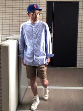 「オーバーサイズシャツ」｜「アイテム（その他）」を使った、toshiさん（メンズ・168cm）の夏コーディネート