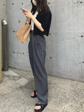 「SONA（ソナ）のアイテム（ジャケット/アウター）」を使った、mutonさん（レディース・163cm）の夏コーディネート
