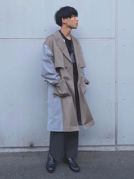 「PUBLIC TOKYO（パブリックトウキョウ）のアイテム（トレンチコート）」を使った、　しみーさん（メンズ・175cm）の秋コーディネート