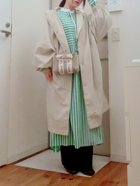 「coca（coca）（コカ）のアイテム（その他アウター）」を使った、みさん（レディース・152cm）の春コーディネート