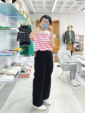 「JOHN SMEDLEY（ジョンスメドレー）のアイテム」を使った、hiroさん（レディース・154cm）の春コーディネート