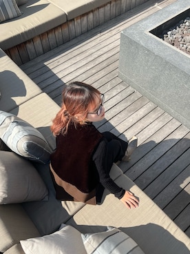 「Ameri（アメリ）のアイテム（スラックス）」を使った、n0achasさん（レディース・157cm）の秋コーディネート