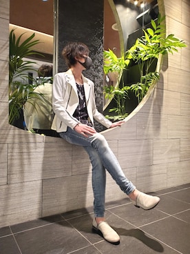 「アイテム（Tシャツ/カットソー、ブラック系）」を使った、ishikawaさん（メンズ・175cm）の冬コーディネート