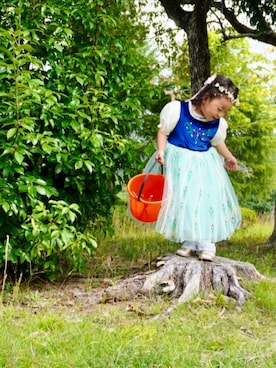 「アイテム（ドレス）」を使った、yuyuさん（キッズ・90cm）の秋コーディネート