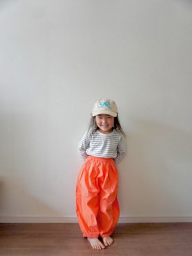 「アイテム（キャップ）」を使った、yuyuさん（キッズ・100cm）の春コーディネート