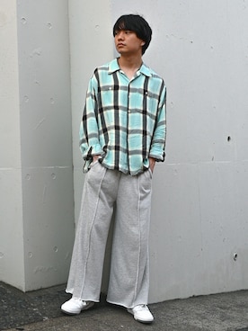 「Happy John（ハッピージョン）のアイテム（スウェットパンツ）」を使った、04mhirokiさん（メンズ・168cm）の夏コーディネート