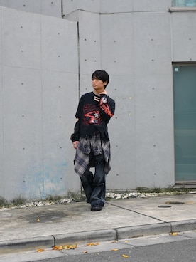 「Alfred Alex（アルフレッドアレックス）のアイテム（パンツ）」を使った、04mhirokiさん（メンズ・168cm）の秋コーディネート