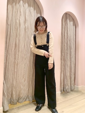 「mystic（ミスティック）のアイテム（サロペット/オーバーオール）」を使った、akariさん（レディース・155cm）の冬コーディネート