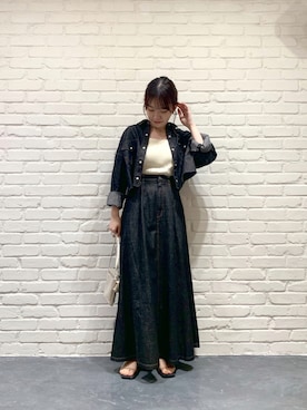 「mystic（ミスティック）のアイテム（ブルゾン）」を使った、akariさん（レディース・155cm）の夏コーディネート