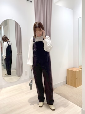 「mystic（ミスティック）のアイテム（サロペット/オーバーオール）」を使った、akariさん（レディース・155cm）の秋コーディネート