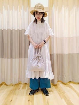 「FUDGEBOYのトラッドスタイル」｜「アイテム（ワンピース/ドレス）」を使った、yuさん（レディース・165cm）の春コーディネート