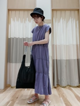 「Samansa Mos2 blue（サマンサモスモスブルー）のアイテム（帽子）」を使った、yuさん（レディース・165cm）の春コーディネート
