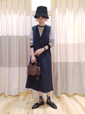 「Samansa Mos2 blue（サマンサモスモスブルー）のアイテム（その他シューズ）」を使った、yuさん（レディース・165cm）の秋コーディネート