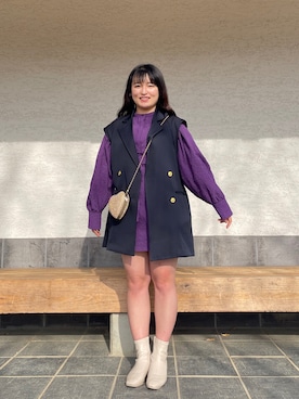 「Chico（チコ）のアイテム（その他アウター）」を使った、まなさん（レディース・152cm）の春コーディネート