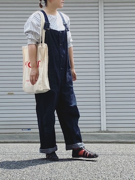 「ヘアバンド」｜「アイテム（サロペット/オーバーオール）」を使った、lomilomiさん（レディース・163cm）の夏コーディネート