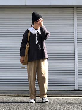 「studio CLIP（スタディオクリップ）のナチュラルアソート付け襟（付け襟）」を使った、lomilomiさん（レディース・163cm）の秋コーディネート