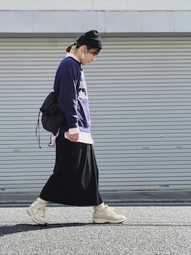 「Libra Cue（リブラ キュー）のアイテム（スウェット）」を使った、lomilomiさん（レディース・163cm）の春コーディネート