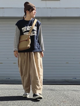 「BRADY」｜「アイテム（チノパンツ）」を使った、lomilomiさん（レディース・163cm）の秋コーディネート