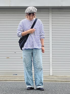 「バギーデニム」｜「アイテム（バレエシューズ）」を使った、lomilomiさん（レディース・163cm）の夏コーディネート