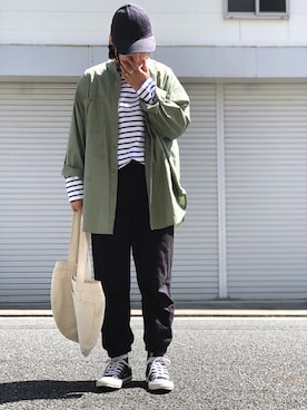 「アイテム（スウェットパンツ）」を使った、lomilomiさん（レディース・163cm）の春コーディネート