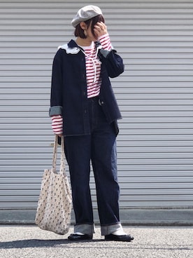 「studio CLIP（スタディオクリップ）のナチュラルアソート付け襟（付け襟）」を使った、lomilomiさん（レディース・163cm）の春コーディネート