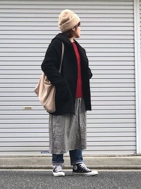 「TSUHARU by Samansa Mos2（ツハルバイサマンサモスモス）のアイテム（その他アウター）」を使った、lomilomiさん（レディース・163cm）の冬コーディネート