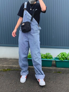 「メンズライク女子」｜「アイテム（オールインワン・サロペット）」を使った、びさん（レディース・171cm）の夏コーディネート