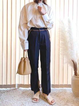 「ブラウスコーデ」｜「アイテム（その他）」を使った、collinさん（レディース・158cm）の春コーディネート