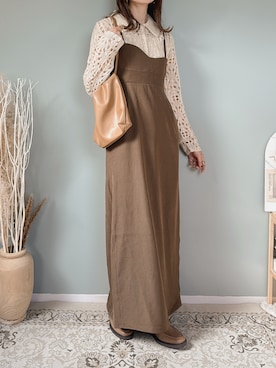 「しまむら（シマムラ）のアイテム（ワンピース/ドレス）」を使った、collinさん（レディース・158cm）の秋コーディネート