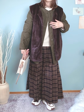 「アウターコーデ」｜「アイテム（その他）」を使った、collinさん（レディース・158cm）の冬コーディネート