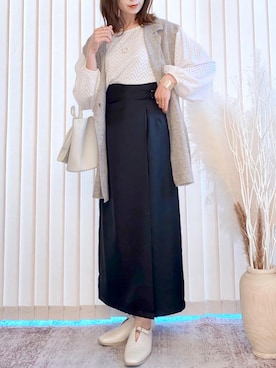 「ラップスカート」｜「アイテム（その他）」を使った、collinさん（レディース・158cm）の秋コーディネート