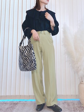 「JUNOAH」｜「アイテム（パンツ）」を使った、collinさん（レディース・158cm）の夏コーディネート