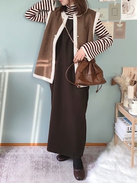 「Ambre Ciel（アンブルシエル）のアイテム」を使った、collinさん（レディース・158cm）の冬コーディネート