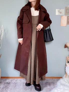 「JUNOAH（ジュノア）のアイテム（その他アウター）」を使った、collinさん（レディース・158cm）の冬コーディネート