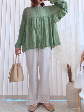 「ブラウスコーデ」｜「アイテム（その他）」を使った、collinさん（レディース・158cm）の春コーディネート