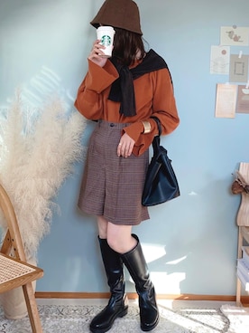 「Ambre Ciel（アンブルシエル）のアイテム」を使った、collinさん（レディース・158cm）の冬コーディネート