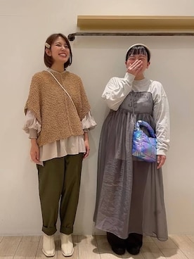 み と ず と きさんの「オーガンジーキャミワンピース　966933」を使ったコーディネート