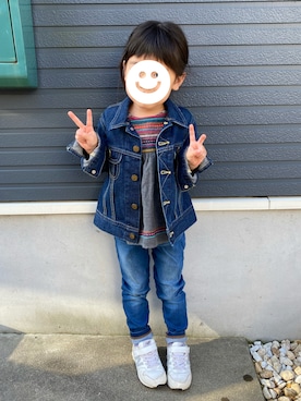 「Lee（リー）のアイテム（ジャケット/アウター）」を使った、どんさんさん（キッズ・100cm）の秋コーディネート