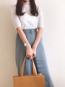 「サテンパンツ」｜「アイテム（アナログ腕時計）」を使った、Naaさん（レディース・163cm）の夏コーディネート