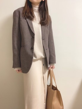 「JUNOAH」｜「アイテム（ジャケット/アウター）」を使った、Naaさん（レディース・163cm）の冬コーディネート