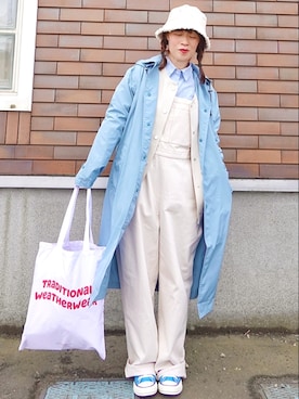 「アイテム（レインコート/ポンチョ）」を使った、Megchuさん（レディース・155cm）の春コーディネート