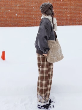 「WC（ダブル シー）のアイテム」を使った、Megchuさん（レディース・155cm）の冬コーディネート