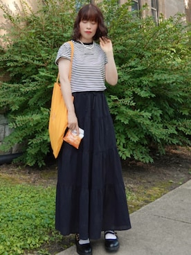 「アイテム（スカート）」を使った、Megchuさん（レディース・155cm）の夏コーディネート